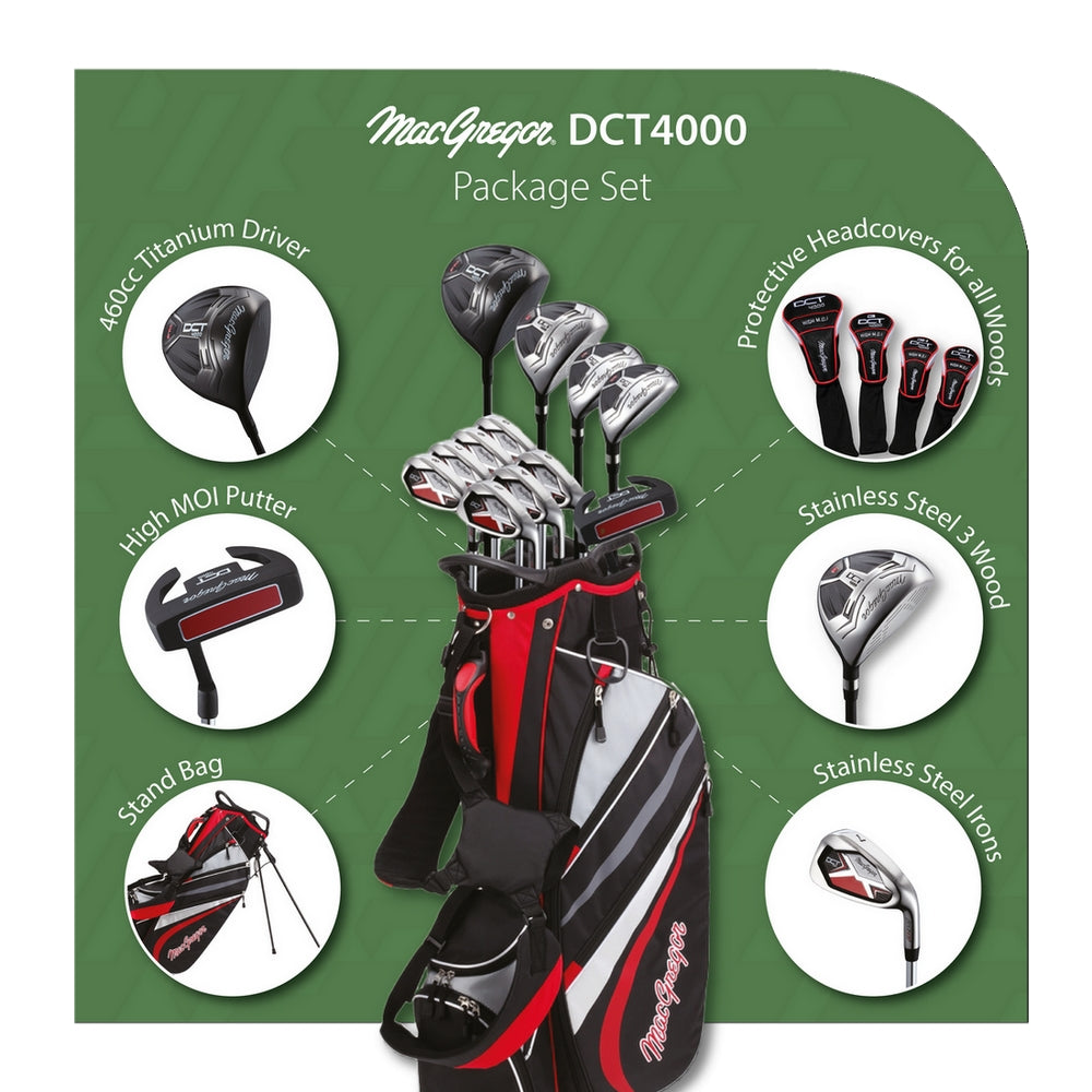MacGregor Golf DCT4000 Golf Clubs Set with Bag, Mens Left Hand (12 Clubs / 16 Pieces)