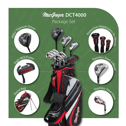 MacGregor Golf DCT4000 Golf Clubs Set with Bag, Mens Left Hand (9 Clubs / 13 Pieces)